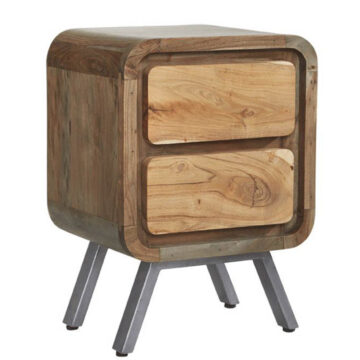 Redstone 2 Drawer Acacia Lamp Table | Bedside Table