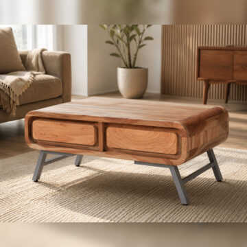 Redstone Acacia 2 Drawer Coffee Table | Assembled