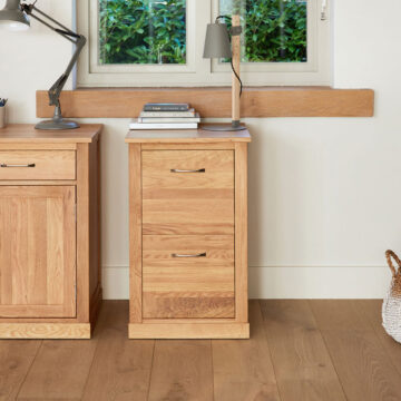 North Bay Oak Two Drawer Filing Cabinet