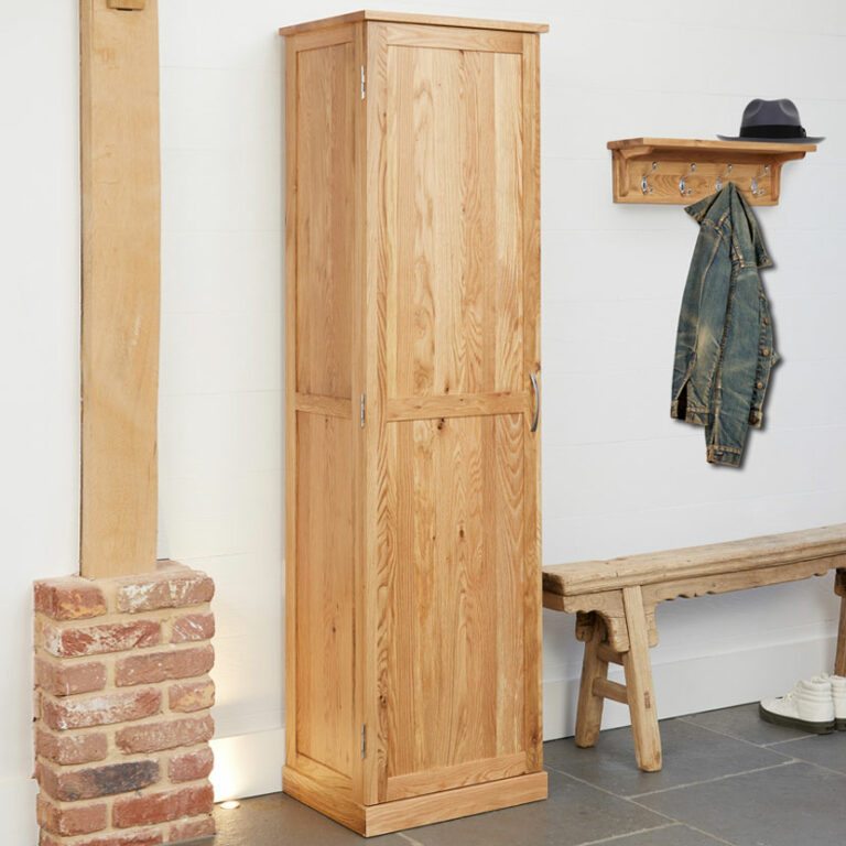 North Bay Oak Tall Shoe Cupboard Oak World
