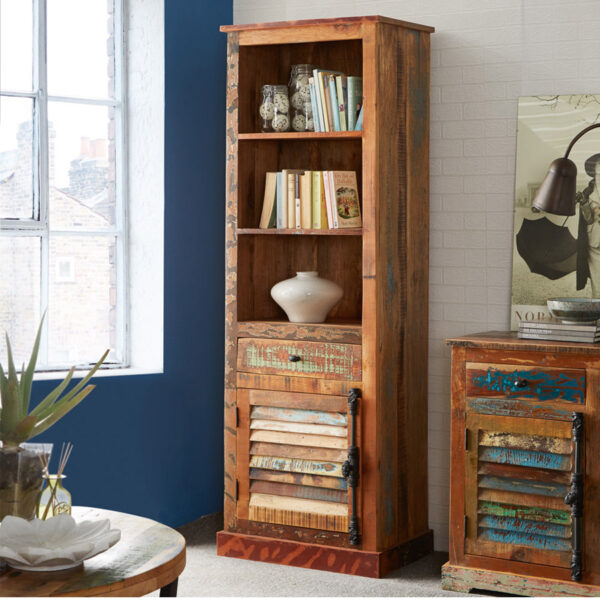 Longsands Narrow Reclaimed Timber Bookcase