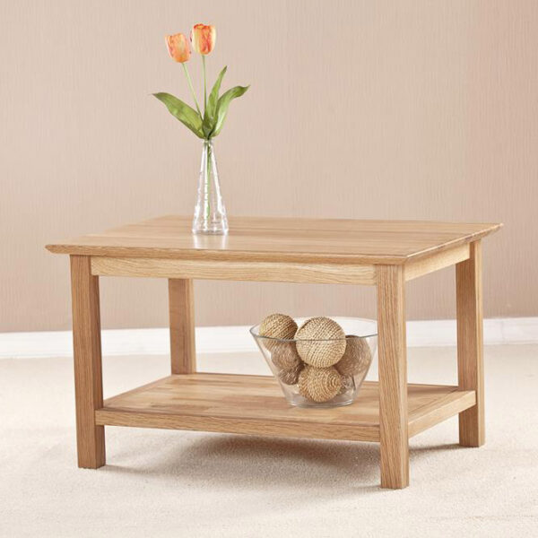 Devon Oak Rectangle Coffee Table With Shelf Oak World