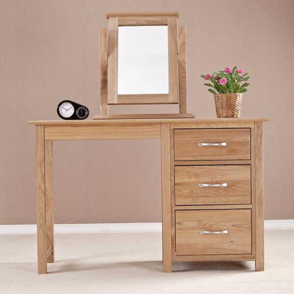 Devon Oak Single Pedestal Desk With 3 Drawers
