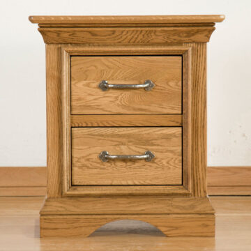 Parisian Oak 2 Drawer Bedside Table | Assembled