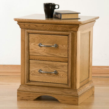 Parisian Oak Bedside Table With 2 Drawers | Assembled