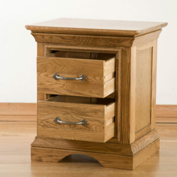 Parisian Oak 2 Drawer Bedside Table | Assembled