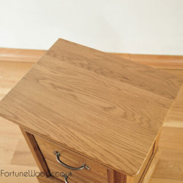 Parisian Oak 2 Drawer Bedside Table | Assembled