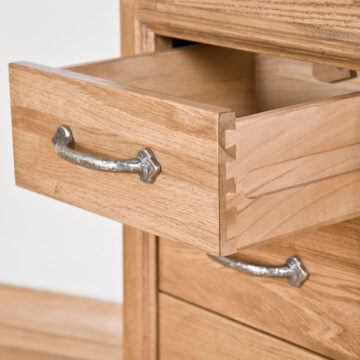 Parisian Oak 3 Drawer Bedside Cabinet | Assembled