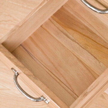 Parisian Oak 3 Drawer Bedside Cabinet | Assembled