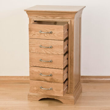 Parisian Oak 5 Drawer Wellington Chest | Assembled