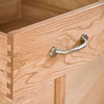 Parisian Oak 5 Drawer Wellington Chest | Assembled