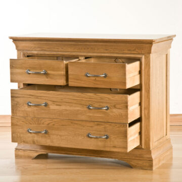 Parisian Oak 2 over 2 Chest of Drawers | Assembled