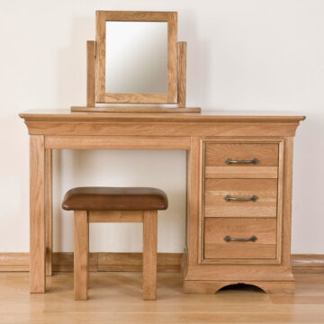 Parisian Oak 3 Drawer Single Pedestal Desk