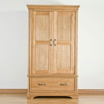 Parisian Oak Double Wardrobe with Drawer