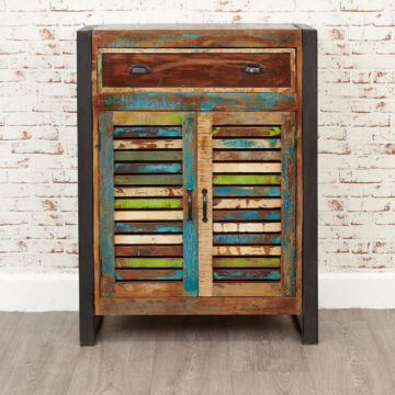 Kochi Reclaimed Timber Shoe Storage Cupboard | Assembled
