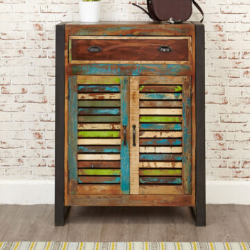 Kochi Reclaimed Timber Shoe Storage Cupboard | Assembled