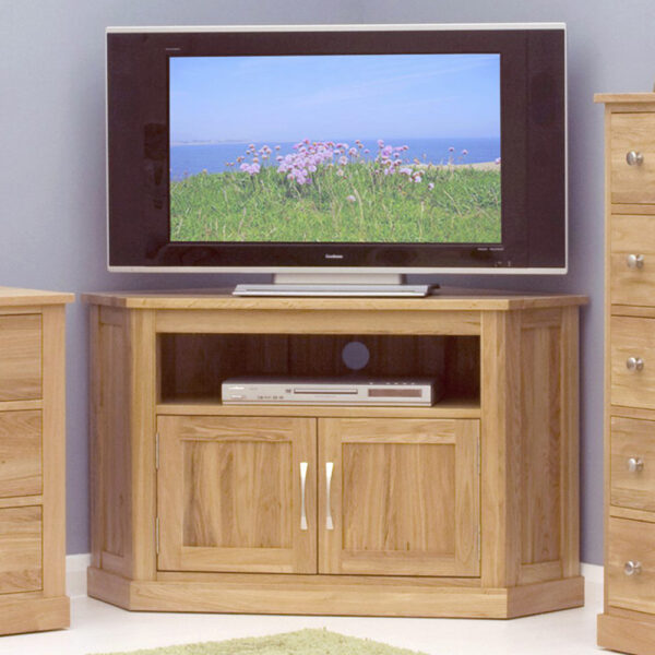 North Bay Oak Corner Television Cabinet | Fully Assembled