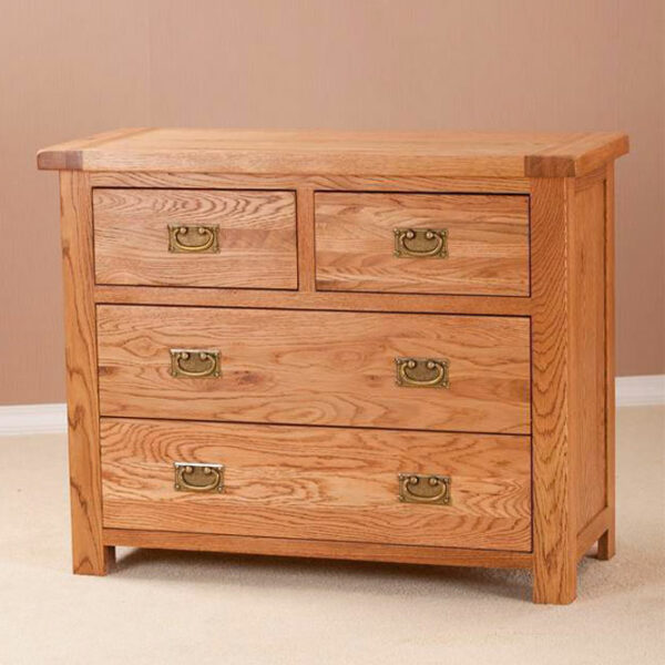 Nottingham Rustic Oak 2 + 2 Chest of Drawers | Fully Assembled