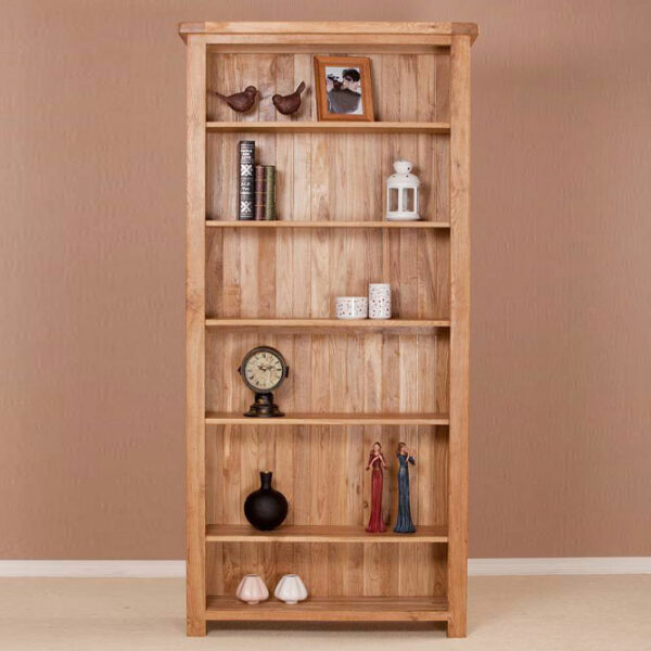 Nottingham Rustic Oak 6ft Wide Bookcase | Fully Assembled