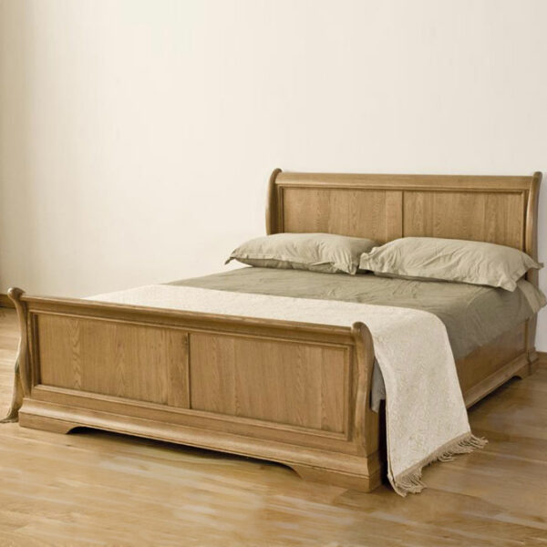 Parisian Oak Super King Size Sleigh Bed