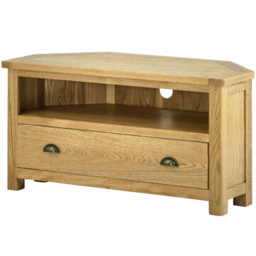 Tynedale Oak Corner TV Cabinet | Wax Finish | Assembled
