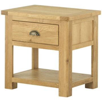 Tynedale Oak Lamp Table with Drawer | Bedside Table | Wax Finish