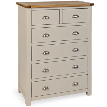Tynedale Stone Grey Painted 2 Over 4 Chest of Drawers | Assembled