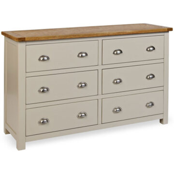 Tynedale Stone Grey Painted 6 Drawer Chest | Assembled