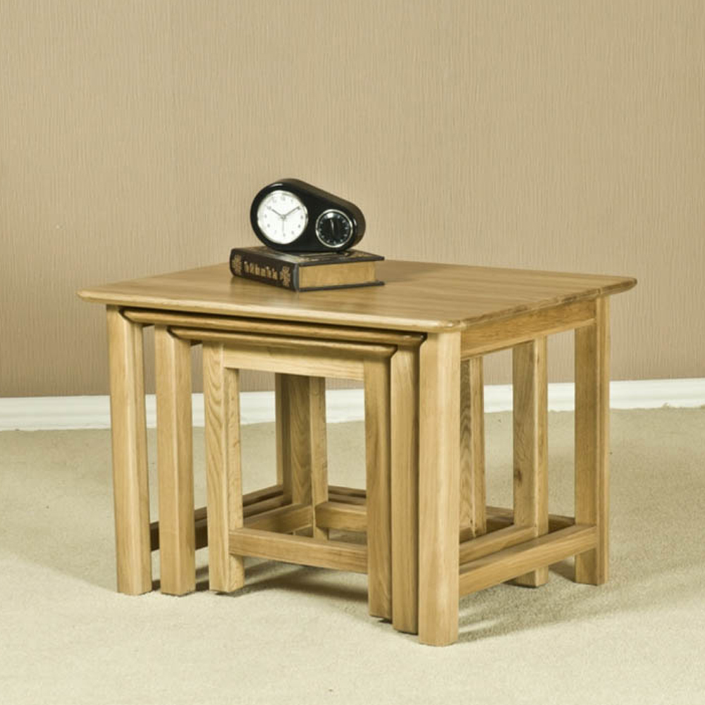 Wellington Oak Nest of Tables | Assembled