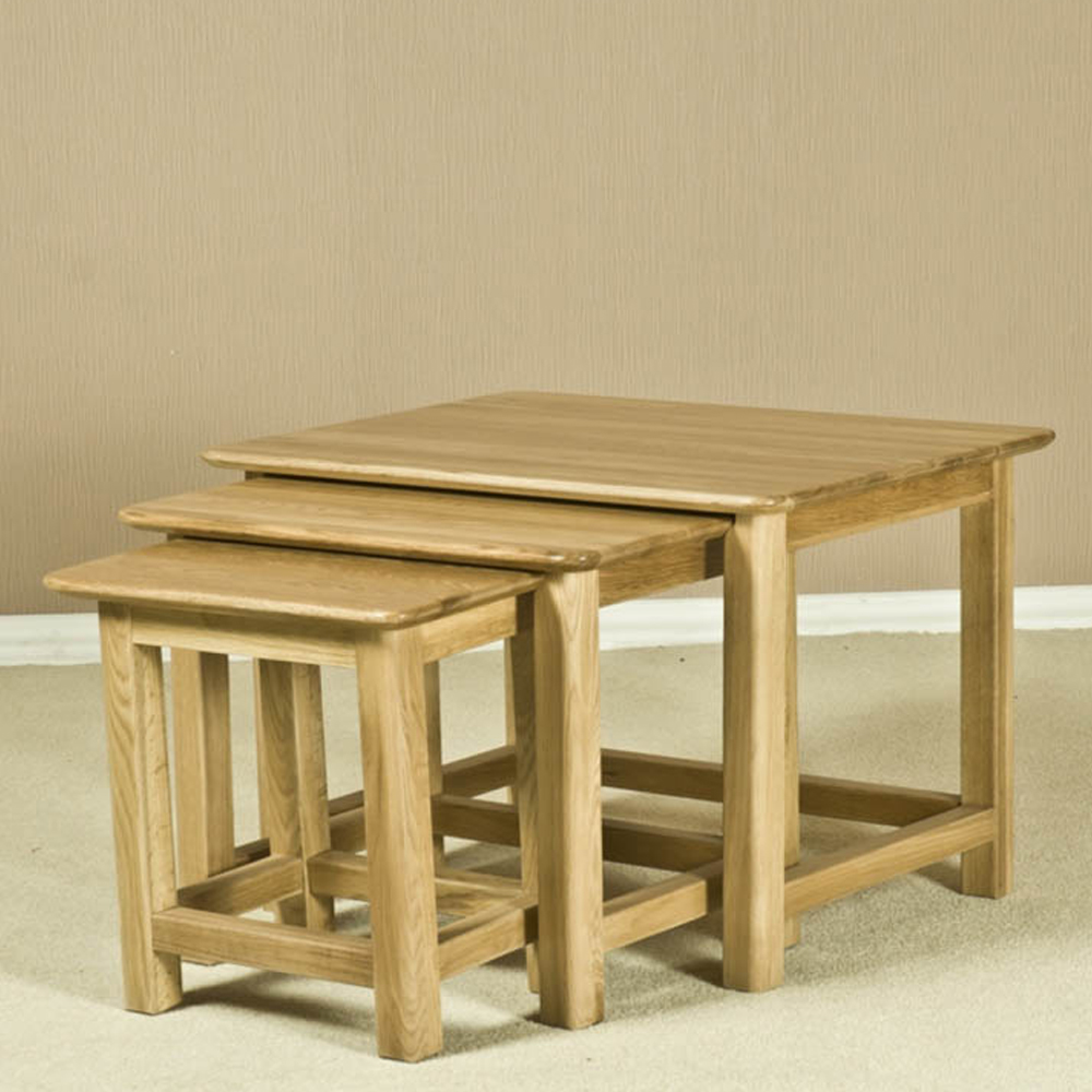 Wellington Oak Nest of Tables | Assembled