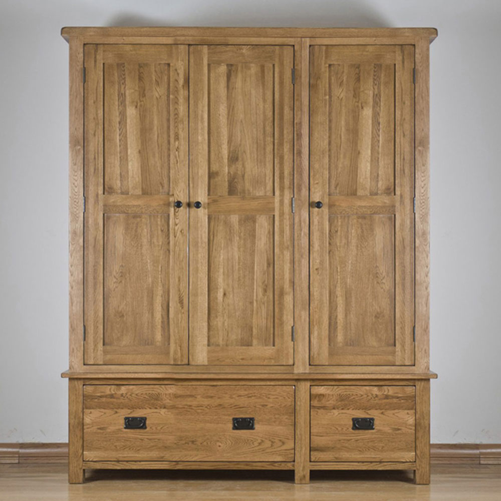 Solid wood triple wardrobe sales