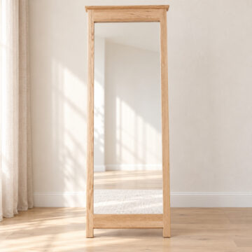 Devon Oak Cheval Mirror | Assembled