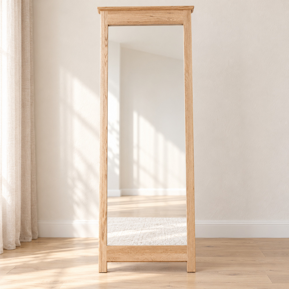 Devon Oak Cheval Mirror | Assembled