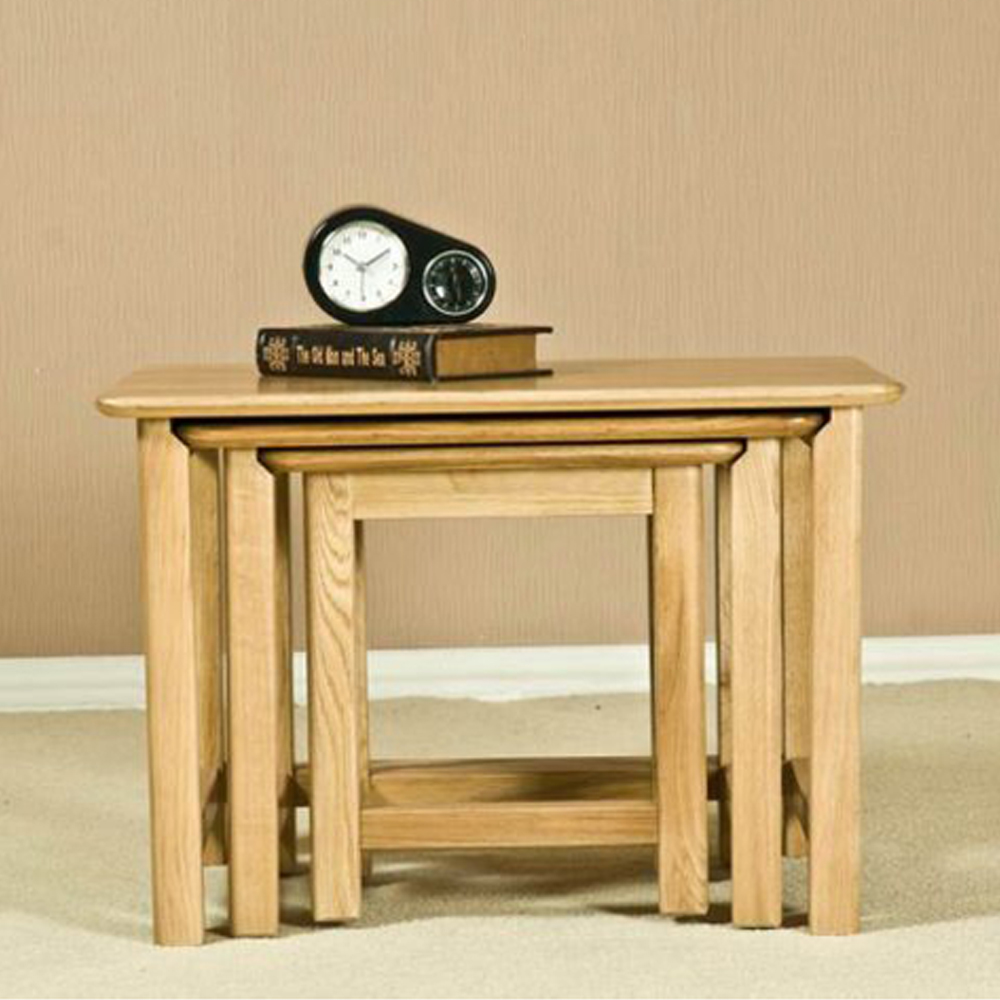 Wellington Oak Nest of Tables | Assembled