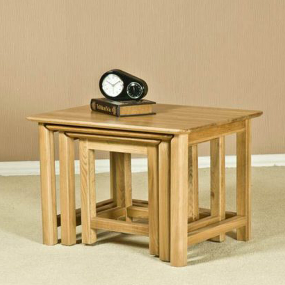 Wellington Oak Nest of Tables | Assembled