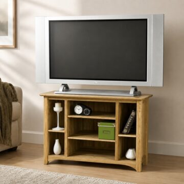 Wellington Oak Corner TV Unit | Assembled