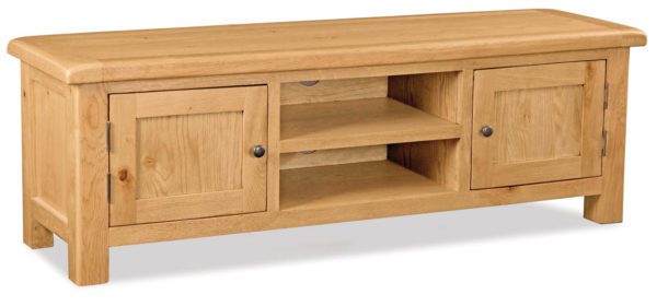 Salisbury Rustic Oak Extra Large TV Cabinet | Wax Finish | Fully Assembled | Clearance