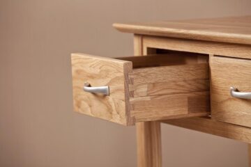 Devon Oak 3 Drawer Console Table | Assembled