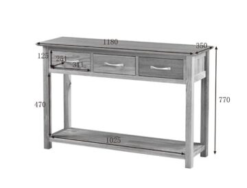 Devon Oak 3 Drawer Console Table | Assembled