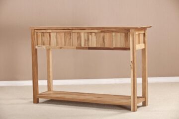 Devon Oak 3 Drawer Console Table | Assembled