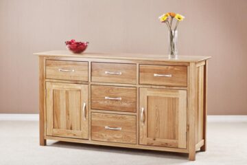 Devon Large Oak Sideboard 5 Drawers & 2 Doors | Fully Assembled