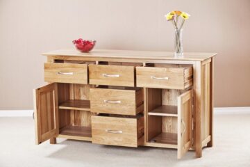 Devon Oak 2 Door 5 Drawer Large Sideboard | Assembled