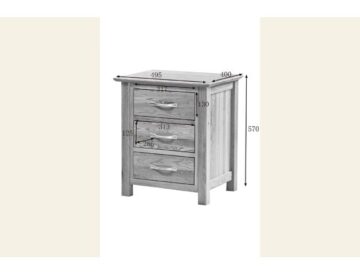 Devon Oak 3 Drawer Bedside Cabinet | Assembled