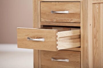 Devon Oak 3 Drawer Bedside Cabinet | Assembled