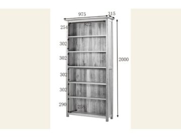 Devon Oak Tall 6 Shelf Bookcase | Assembled