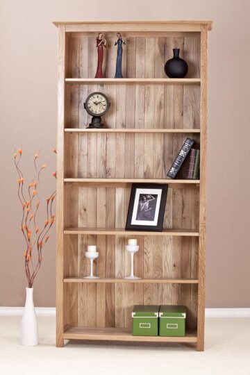 Devon Oak Tall 6 Shelf Bookcase | Assembled