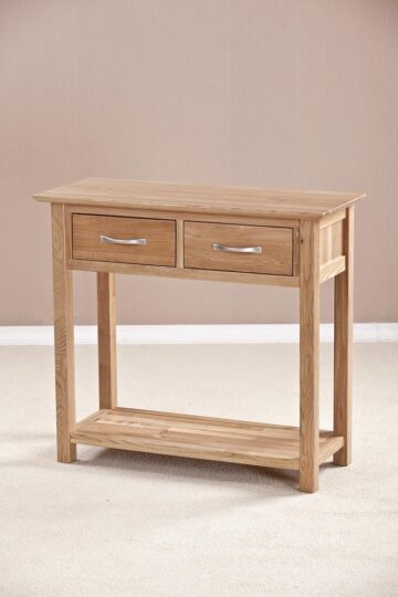 Devon Oak 2 Drawer Console Table | Assembled