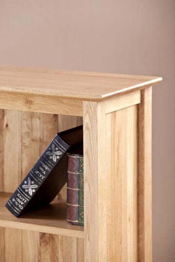Devon Oak Low Bookcase With 3 Shelves | Assembled