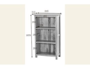 Devon Oak Low & Narrow Bookcase With 3 Shelves | Assembled