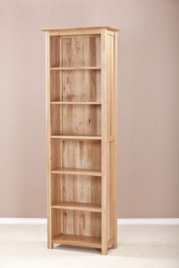 Devon Oak Narrow 6 Shelf Bookcase | Assembled